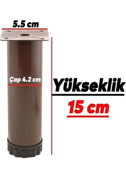 Ayarlanabilir Mobilya Kanepe Koltuk Metal Destek Yükseltici Kahve Ayağı 15 cm Ayakları 8 Adet fırsatları