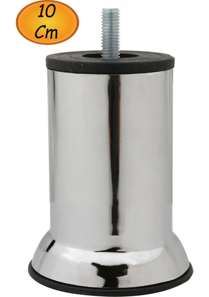 Bro Dolap Mobilya Metal Kanepe Baza Koltuk Çekyat Destek Ayağı Ayakları M8 Civata Krom Metal 10 cm