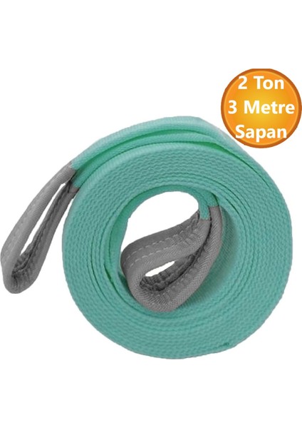 Vinç Sapan Polyester Spanzet 2 Ton 3 Metre Turkuaz Sağlam Yük Kaldırma Taşıma Halat