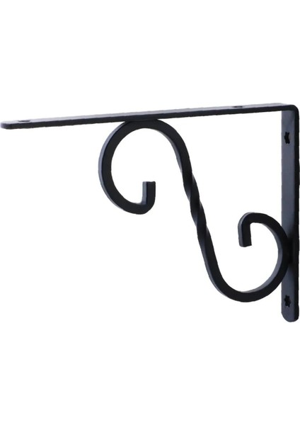 Raf Altı Raf Tutucu Metal Ayak Ferforje Siyah 150 x 230 mm 2 Adet Vida Hediye