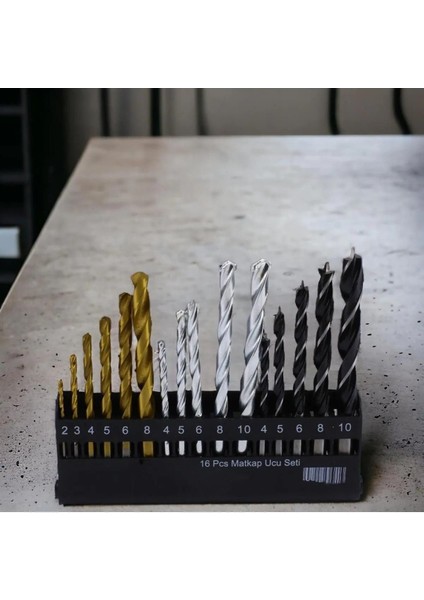 Bro Matkap Ucu Set 16'lı Paket Beton Duvar Ahşap Metal Çelik Delme Değişik Uzunluk Çap Uç Seti modelleri