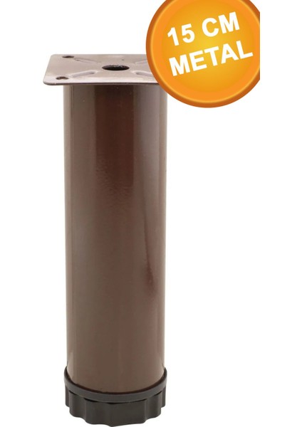 Metal 15 cm Kahverengi Ayarlanabilir Mobilya Kanepe Koltuk Baza Destek Ayağı Ayakları