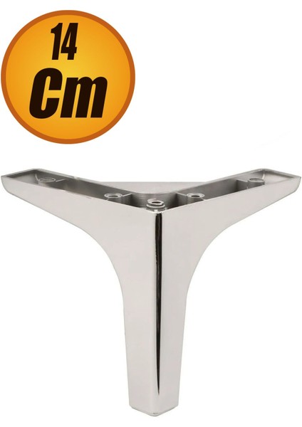 Yonca Lüks Mobilya Kanepe Sehpa Tv Ünitesi Koltuk Ayağı 14 cm Parlak Krom Baza Ayakları