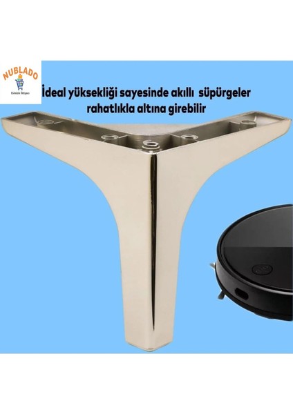 Yonca Lüks Mobilya Kanepe Sehpa Tv Ünitesi Koltuk Ayağı 14 cm Parlak Krom Baza Ayakları fiyatları