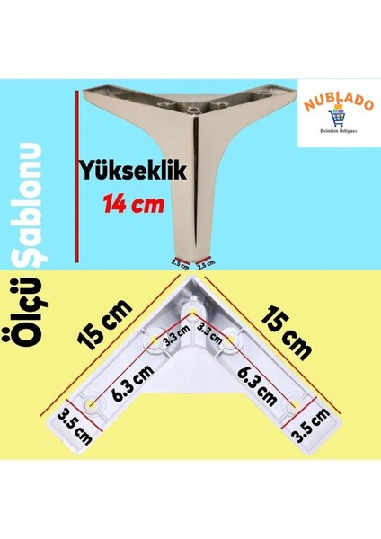 Yonca Lüks Mobilya Kanepe Sehpa Tv Ünitesi Koltuk Ayağı 14 cm Parlak Krom Baza Ayakları modelleri
