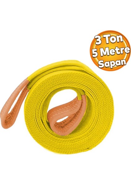 Vinç Sapan Polyester Spanzet 3 Ton 5 Metre Sarı Sağlam Yük Kaldırma Taşıma Indirme Caraskal Halat