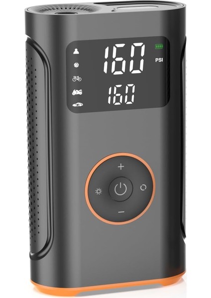 YS002 Taşınabilir Şarjlı Pompa Araç Oto Lastik Şişirme Pompası 160 Psı Kompresör Powerbank LED Işıklı
