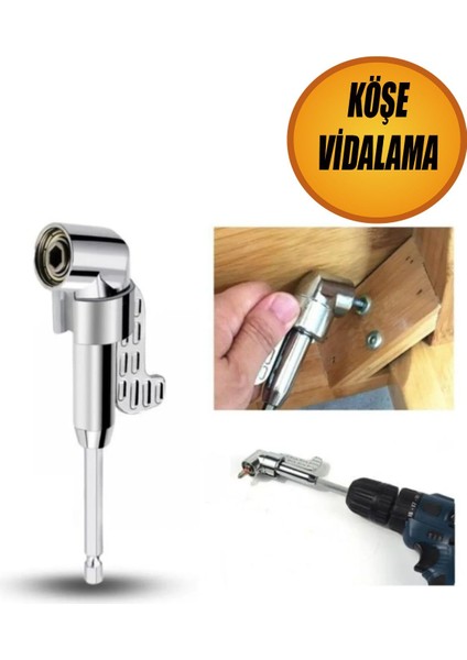 Köşe Vidalama Açılı Matkap Adaptörü Dar Alan Vidalama Matkap Ucu Bıts Adaptör 1/4