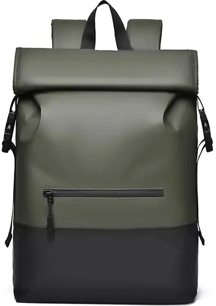 Erkekler Sırt Çantası Açık Okulu Dizüstü Bilgisayar Üst Katlanan Erkekler Işletme Okulu Çantası Kıdemli Öğrenci Günlük Bilgisayar Kitap Çantası Sırt Çantası Renk: Yeşil (Yurt Dışından)