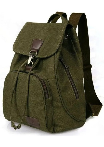 Kadınlar Tuval Sırt Çantası Kadın Vintage Saf Pamuklu Seyahat Çantası Moda Çizme Dizüstü Bilgisayar Çantaları Genç Kızlar Için Omuz Çantası Renk: Yeşil (Yurt Dışından)