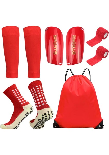 5 Adet Futbol Çantası Futbol Çorapları Gençler Erkekler Spor Kavrama Çorapları Futbol Bacak Kapağı Bandaj Shin Pedler Futbol Antrenmanı Yanında Renk: Kırmızı/beden: L (Yurt Dışından)