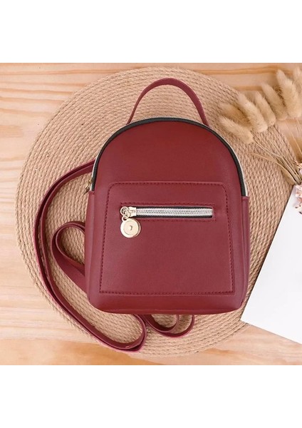 Moda Bayan Sırt Çantası Mini Yumuşak Dokunuş Çok Fonksiyonlu Küçük Kadın Omuz Çantası All-Mwch Açık Seyahat Bolsa Mochila Mujer 25 # Renk: Kırmızı 2 (Yurt Dışından)