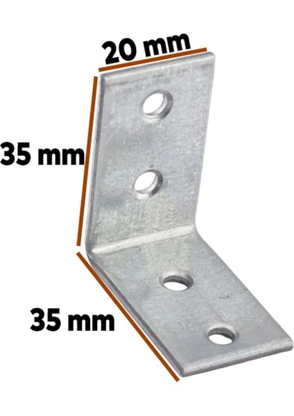 L Demiri Mobilya Eşya Dolap Yatak Duvara Sabitleme Köşebent Bağlantı Aparatı Gönye 35X35X20MM 5 Adet