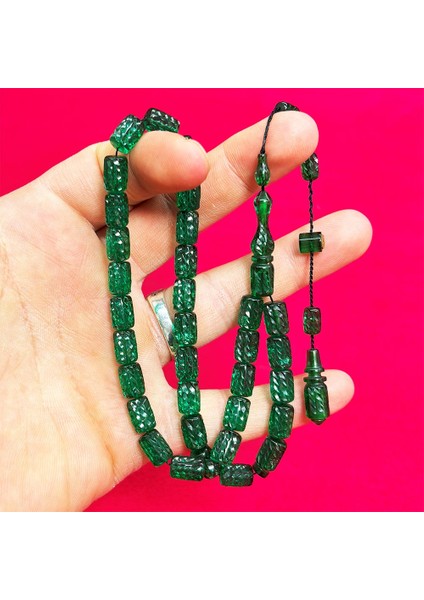 Kesme Model Usta Işi Ateş Sıkma Kehribar Tesbih