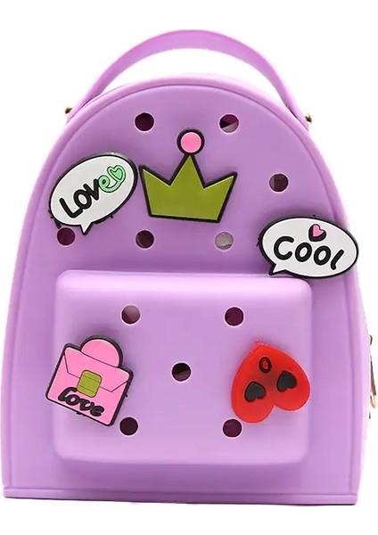 Çocuklar Sırt Çantası Karikatür Sırt Çantaları Sevimli Sırt Çantaları Kadın Kova Sırt Çantası Kız Okulu Çantası Mochila Юкзак Bolsa Renk: Mor/boyut: Küçük (Yurt Dışından)