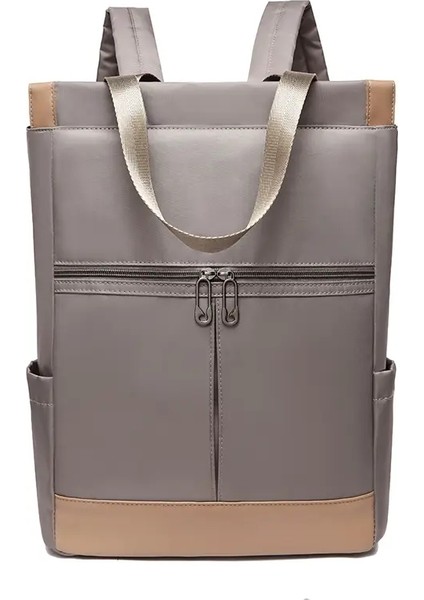 Oxford Su Itici Kadınlar Sırt Çantası Büyük Kapasiteli Okul Kız Dizüstü Bilgisayar Kitapları Omuz Çantaları Kontrast Renkli Kadın Seyahat Çantası Renk: Gri Haki (Yurt Dışından)