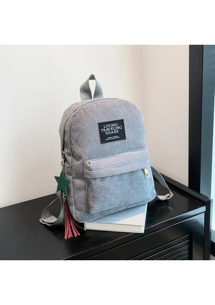 Sıradan Kadın Sırt Çantası Kadın Kolej Okulu Çantaları Seyahat Sırt Çantası Kadife Omuz Çantaları Genç Kızlar Spor Sırp Çakası Renk: Gri/boyut: 25X9X32CM (Yurt Dışından)