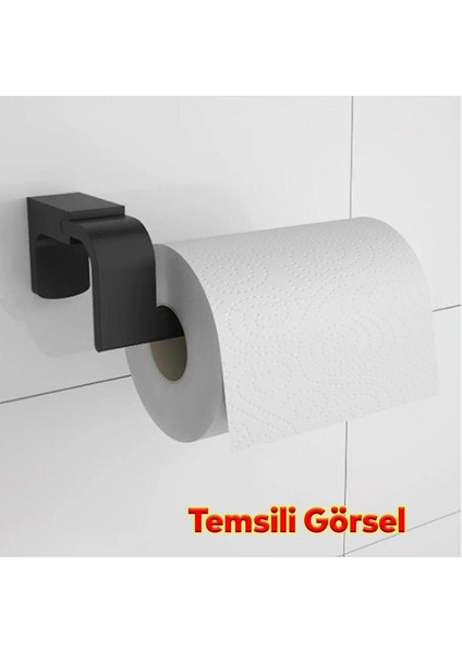 Metal Sağlam Vidalı Siyah Renk Wc Tuvalet Kağıtlık Aparat Açık Kağıt Standı Paslanmaz modelleri