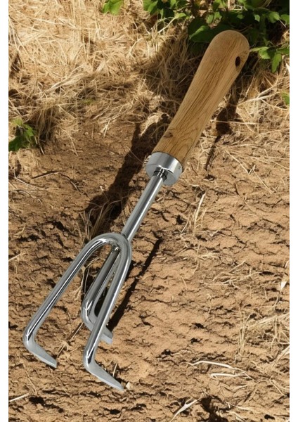 Küçük El Tırmığı Saplı Toprak Tarla Bahçe Hobi 3 Dişli 33 cm modelleri