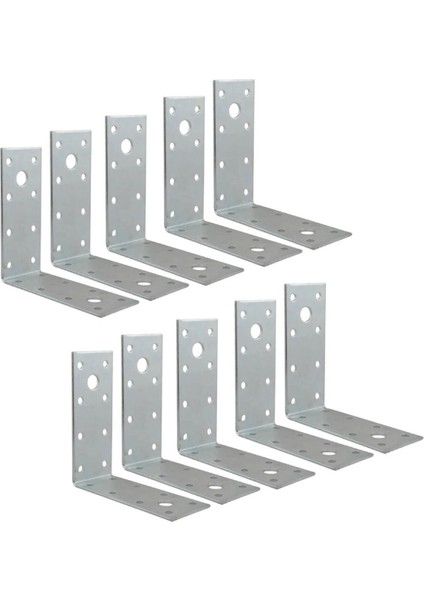 L Demiri Mobilya Bağlantı Aparatı 40X80X80 mm Gönye Dolap Duvar Sabitleme 10 Adet Metal Köşebent