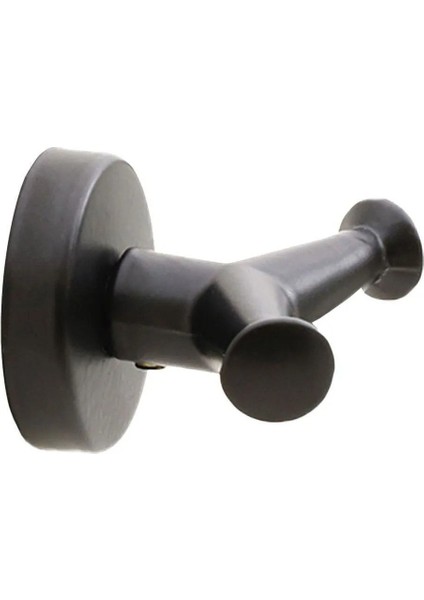 Rio Banyo Tuvalet Havlu Askısı 2'li Metal Mat Siyah Lüx Askılık