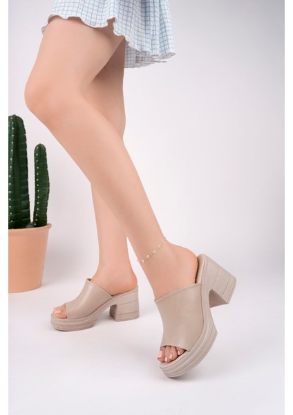 K-500 Trend Topuklu Şık Platform Terlik