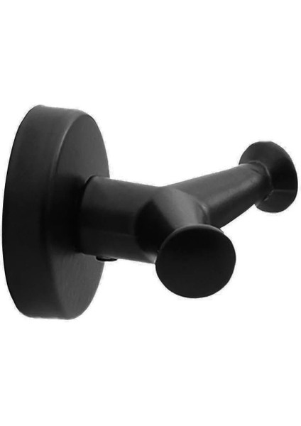 Askılık Banyo Lavabo Çatal 2'li Siyah Renk Metal Sağlam Aparat Bornoz Havlu Asma Askı Vidalı fırsatları
