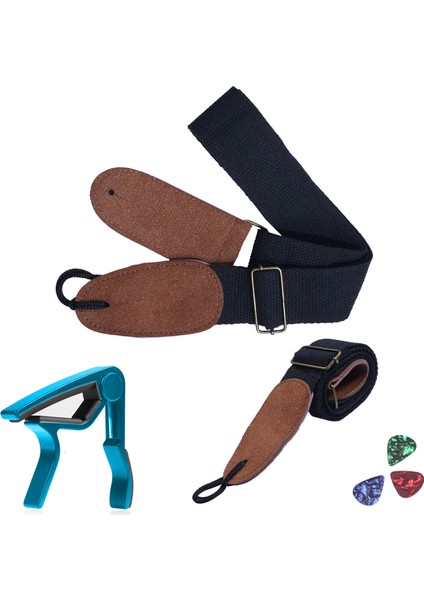 HG21C Siyah Renk Gitar Omuz Askısı Metal Capo Pena Paketi fiyatları