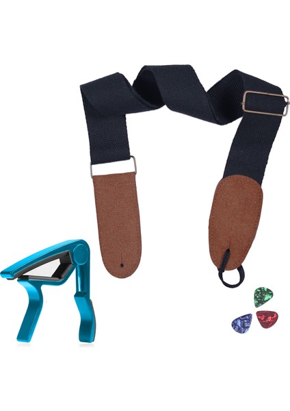 HG21C Siyah Renk Gitar Omuz Askısı Metal Capo Pena Paketi modelleri