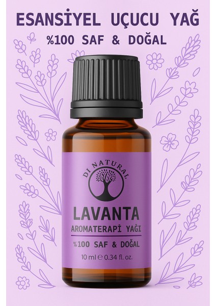 Lavanta Uçucu Yağ Saf Doğal Esans Buhurdanlık Difüzör Oda Esansı 10 ml