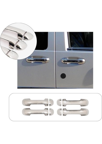 Ford Tourneo Connect Uyumlu 2002-2014 Krom Kapı Kolu Paslanmaz Çelik