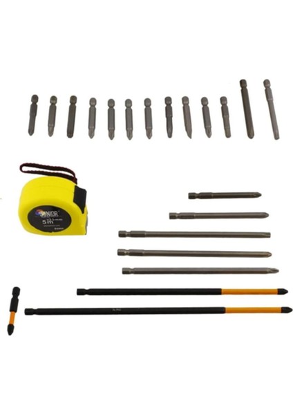 Tornavida Matkap Bits Uç Vidalama Ucu Düz Yıldız Torx Adaptör Metre Çanak Telli Fırça 35 Parça Set modelleri