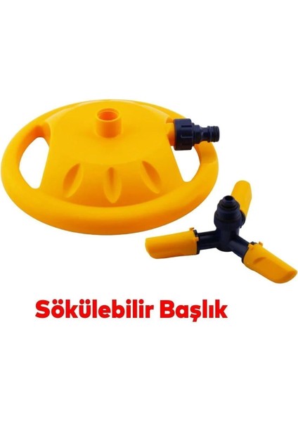 Tablalı Hareketli Su Tabancası Fıskiyesi 3 Kollu Dönerli Bahçe Çim Sulama Aparatı Plastik DY6013 Mft modelleri