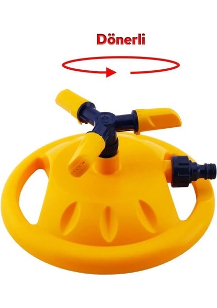 Tablalı Hareketli Su Tabancası Fıskiyesi 3 Kollu Dönerli Bahçe Çim Sulama Aparatı Plastik DY6013 Mft indirimleri