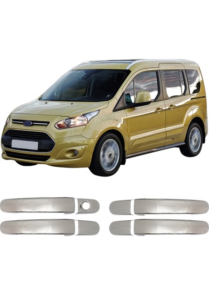 Ford Connect Uyumlu 2014 Ve Üzeri Krom Kapı Kolu 4 Kapı Paslanmaz Çelik