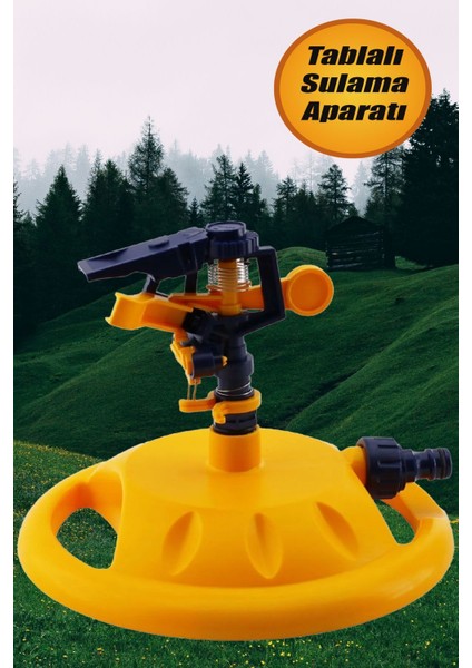 Tablalı Hareketli Su Tabancası Fıskiyesi Otomatik Dönerli Bahçe Çim Sulama Aparatı Plastik DY6012 Mf
