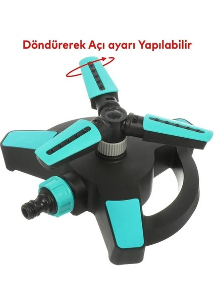 Yarımay Tablalı Hareketli Su Fıskiyesi 3 Başlıklı Dönerli Bahçe Çim Sulama Aparatı Plastik DY6064GMF fiyatları