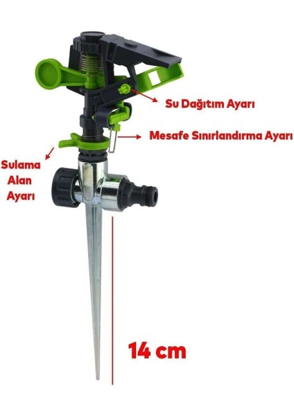 Hareketli Vurmalı Tabanca Metal Kazıklı Toprağa Gömmeli Su Fıskiyesi Bahçe Çim Sulama APARATI1013Z. fırsatları