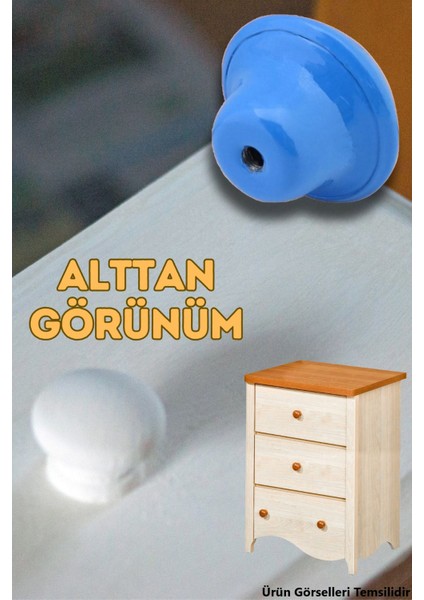 Mobilya Mutfak Çekmece Dolap Dolabı Kapak Kulbu Kulpu Kulpları Mavi Mantar Düğme Metal 10 Adet modelleri