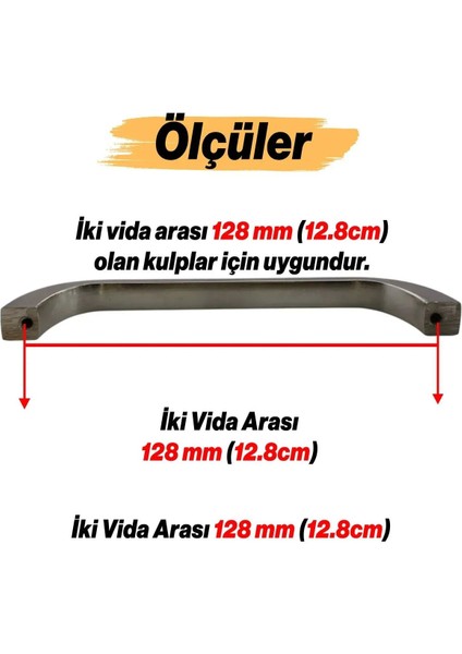 NESLIN(128 mm - 12.8 Cm) Metal Mobilya Inox Mutfak Çekmece Dolap Dolabı Kapak Kulbu Kulpu Kulpları fırsatları