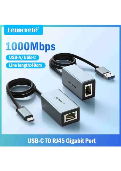 1000-Mbps RJ45 Ethernet Dönüştürücü Adaptör Type-C Metal Ce Lisanslı Sağlam Gigabit 1000Mbps RJ45 Ethernet Dönüştürücü Adaptör fiyatları