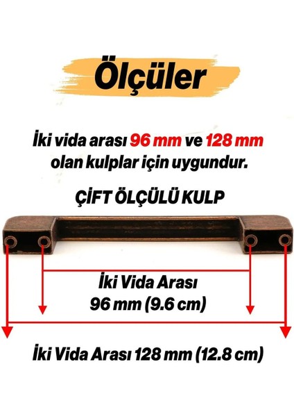 Mobilya Çekmece Mutfak Dolabı Dolap Kulpları Kulbu Kulpu Antik Bakır Metal Kulp 96 mm -9.6 Cm. fırsatları