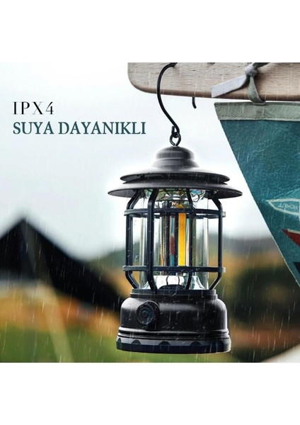 Dekoratif Kamp Lambası Ledli Beyaz Işıklı El Feneri Işıldak Şarjlı Portatif Gece Lamba Siyah. modelleri