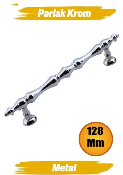 Seray Krom Metal Kulp 128 mm - 12.8 cm Mobilya Çekmece Mutfak Dolabı Dolap Kulpları Kulbu Kulpu.