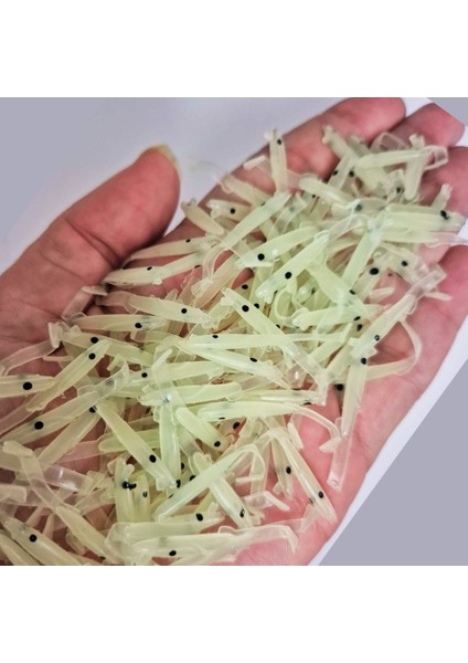 Silikon Balık Fosforlu Glow Luminous Karanlıkta Parlayan Yapay Yem 3.5 cm 10 Adet modelleri