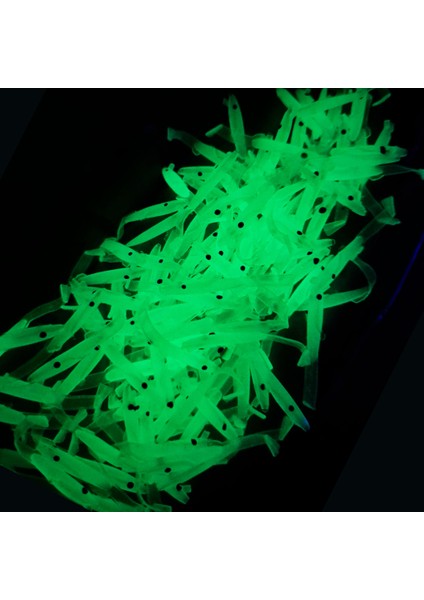 Silikon Balık Fosforlu Glow Luminous Karanlıkta Parlayan Yapay Yem 3.5 cm 10 Adet fırsatları