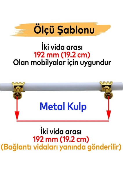 Lamos Mobilya Mutfak Dolabı Çekmece Dolap Kulpları Kapak Kulpu Kulbu Beyaz Altın 192 mm Metal Kulp. fiyatları