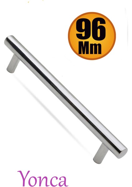 Yonca 96 mm - 9.6 cm Metal Parlak Krom Mobilya Mutfak Dolap Çekmece Dolabı Kulpu Kulbu Kulpları.