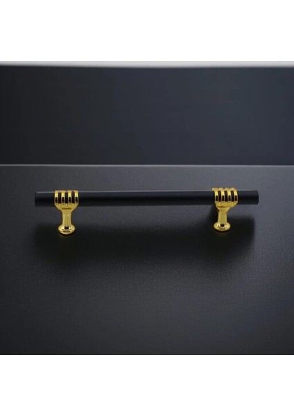 Lamos Mobilya Mutfak Dolabı Çekmece Dolap Kulpları Kapak Kulpu Kulbu Siyah Altın 192 mm Metal Kulp. modelleri