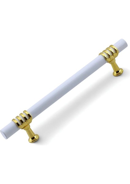 Lamos Mobilya Mutfak Dolabı Çekmece Dolap Kulpları Kapak Kulpu Kulbu Beyaz Altın 128 mm Metal Kulp.